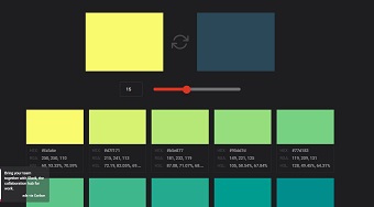 Gradient Generatorは好きな色を2色選んでグラデーションのカラーパレットを作成