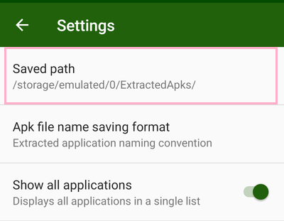 「Saved path」をタップ