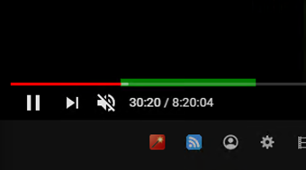 シークバーが緑色になった画面