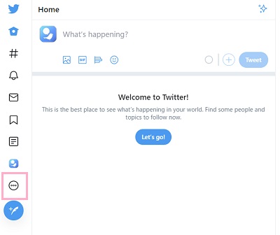 メニューバーのアカウントアイコン真下の「…」をクリック