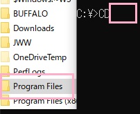 フォルダをドラッグ&ドロップで貼り付けてEnterキーを押す