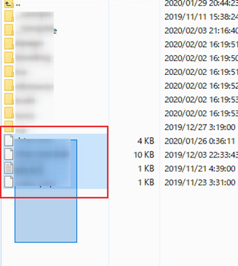 ダウンロードするファイルを複数選択してからドラッグ&ドロップする画面