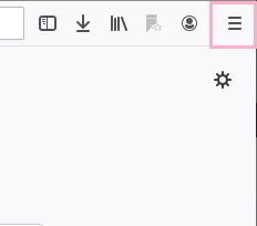Firefoxを起動しメニューボタンをクリック