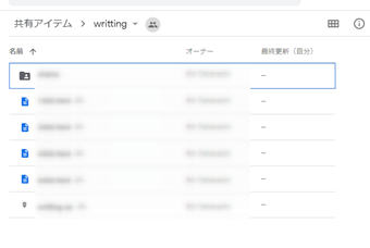 Googleドライブのフォルダを開く