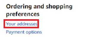「Your addresses」をクリック