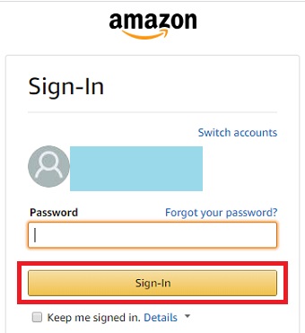 「Password」にパスワードを入力して「Sign-in」をクリック