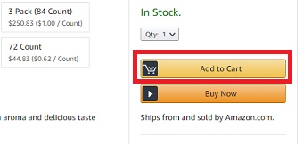 欲しい商品を「Add to Cart」をクリック
