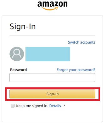 「Password」にパスワードを入力して「Sign-in」をクリック