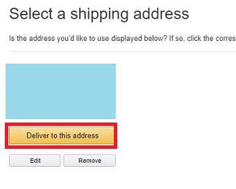 「deliver to this address」をクリック