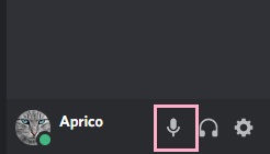 ユーザー名の右側に表示されているマイクボタンをクリック