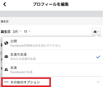 メニューが表示されたら「その他のオプション」をタップ