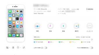 iPhoneを認識した画面