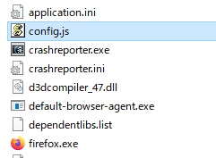 Firefoxのフォルダ直下に「config.js:rootフォルダ内ファイル」をコピー