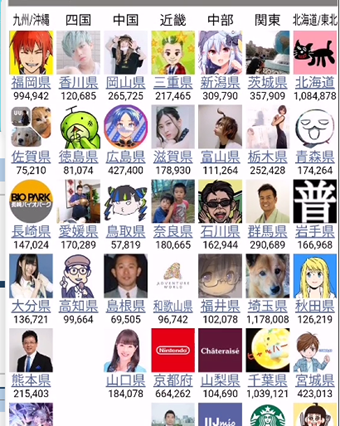 絞り込みたい都道府県名をタップ