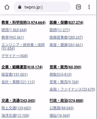 職業を選択する