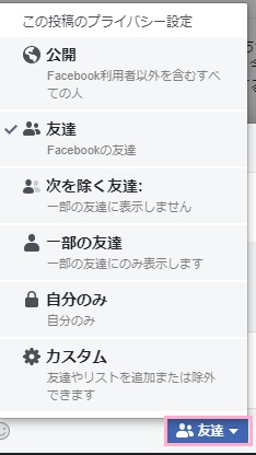 投稿のプライバシー設定