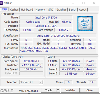 インストールしたCPU-Zを起動する