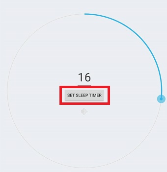 時間の設定ができたら真ん中の「SET SLEEP TIMER」をタップ
