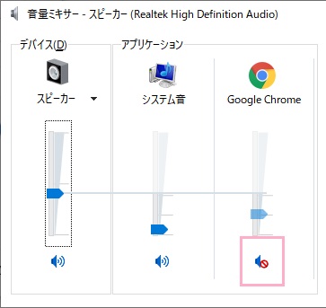 Choromeの音量ミキサー