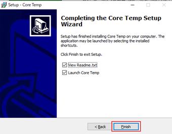 Set Up-Core Tempの画面