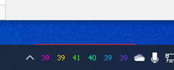 タスクバーのCPUコアごとの温度の表示