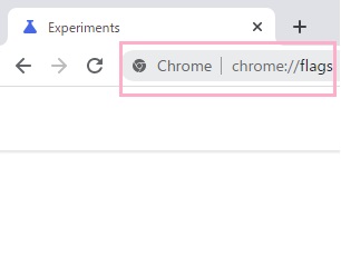 Google Chromeのアドレスバーに「chrome://flags/」と入力してEnterキーを押す