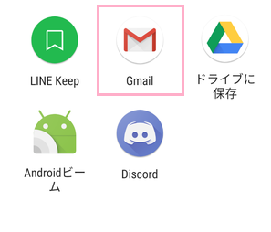 共有方法を選択する