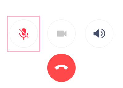 マイクのミュートボタンをタップ