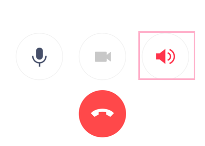LINEのスピーカーミュートボタン