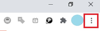 Chromeを開き右上の点が3つ並んでいる部分をタップ