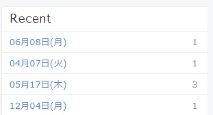 Recentの項目