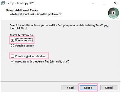 オプション選択画面で「Normal version」を選択