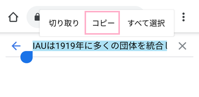 検索窓の文章をコピー