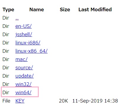 「win64」をクリック