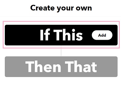 アプレット作成画面の「If This」をクリック