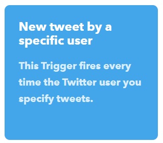 「New tweet by a specific user」をクリック