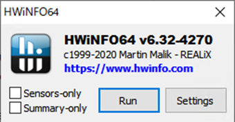 HWiNFOの起動画面