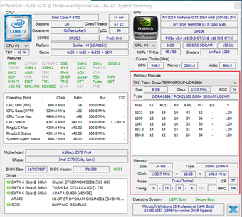 メモリ情報の表示