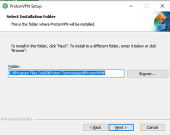 インストール先を選択
