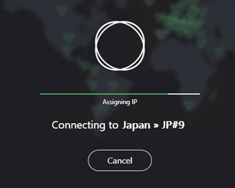 Connecting to Japanの画面