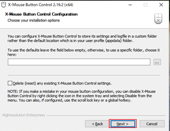 [Next]をクリック