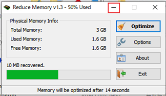 タイトルバーの「ー」をクリック