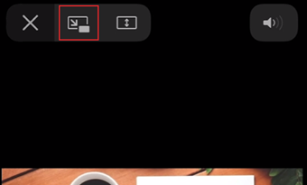ピクチャーインピクチャーのアイコンをクリック