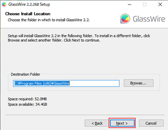インストール先の指定