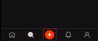 画面下中央の[+]をタップ