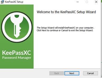 セットアップウィザードの[Next]をクリック