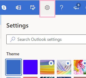 歯車のボタンをクリック