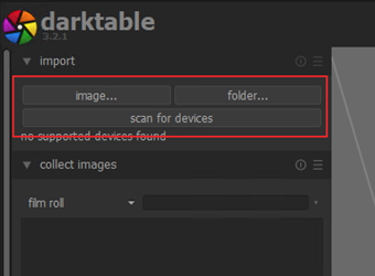 メニューの「import」をクリック