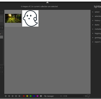 darktableに画像が追加された画面