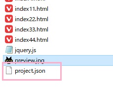 フォルダ内の「project.json」ファイルをテキストエディタで開く